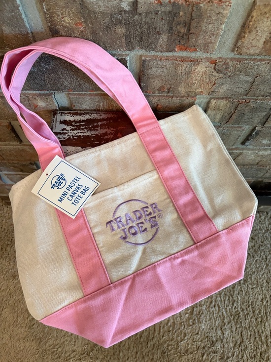 Trader Joe’s Handbags - Pink & Cream Canvas Tote